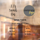 Search for store hours business window decals Cafe