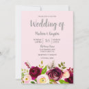 Search for burgundy blush floral wedding invitations Flowers