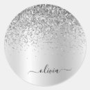 Search for silver glitter monogram stickers Bridal shower