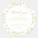 Search for gold floral thank you wedding stickers Modern