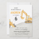 Search for excavator birthday invitations Bulldozer