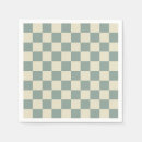 Search for green and white checkered napkins Chequerboard