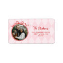 Search for red bow return address labels Hand drawn