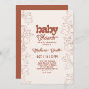 Search for burnt orange baby shower invitations Retro