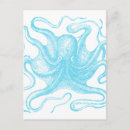 Search for marine creature vertical postcards Octopus