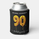 Search for 90th birthday can coolers Black and gold