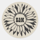 Search for western country wedding stickers Sunflowers