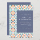 Search for elegant blue and orange wedding invitations Simple