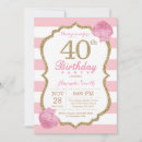 Search for glam 40th birthday invitations Gold glitter