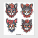 Search for day of the dead cat stickers Halloween