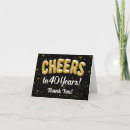 Search for 40th birthday thank you cards Black