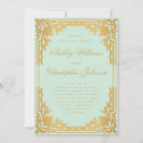 Search for mint green and gold wedding invitations For her
