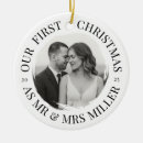 Search for brush christmas tree decorations Mr and mrs