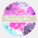 Search for violet flowers stickers Watercolor