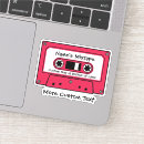 Search for red cassette tape stickers Vintage