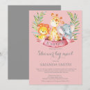 Search for jungle baby girl shower invitations Pink and grey