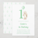 Search for green 1st birthday invitations Bunny