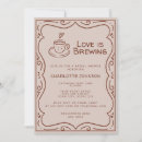 Search for love is brewing bridal shower invitations Minimalist