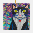 Search for orange and white cat christmas tree decorations Tabby