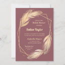 Search for feather bridal shower invitations Burgundy