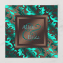 Search for teal and brown wedding invitations Blue