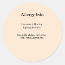 Search for allergies stickers Food allergy alert