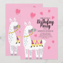 Search for llama birthday invitations Girly