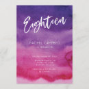 Search for purple 18th birthday invitations Watercolor