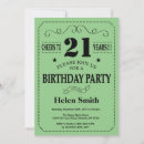 Search for green 21st birthday invitations Twenty one birthday