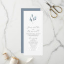 Search for dusty blue wedding programs Order of service