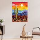 Search for cactus posters Sunset landscape