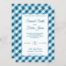 Search for blue gingham wedding invitations Chequered