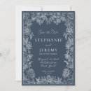 Search for blue floral border invitations Traditional