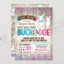 Search for buck or doe gender reveal invitations Rustic