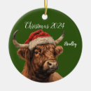 Search for highland cow christmas tree decorations Santa