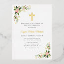Search for foil first communion invitations Gold cross