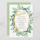 Search for eucalyptus baby christening invitations Floral