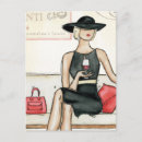 Search for women wine postcards Illustrative