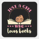 Search for girl reading stickers Bookworm