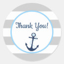 Search for striped anchor thank you stickers Navy