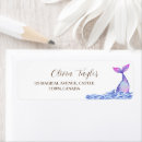 Search for mermaid party return address labels Watercolor