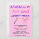 Search for baseballs or bows invitations Boy or girl