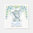 Search for blue elephant baby shower napkins Jungle