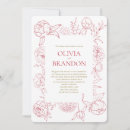 Search for line drawing wedding invitations Red