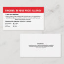 Search for identification business cards Allergy