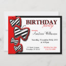 Search for red black and white birthday invitations Chic
