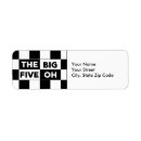Search for black gingham return address labels Black and white
