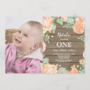 Search for rustic 1st birthday invitations Girl first birthday
