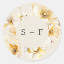 Search for gold white wedding stickers Initials