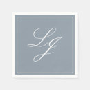 Search for dusty blue napkins Initials